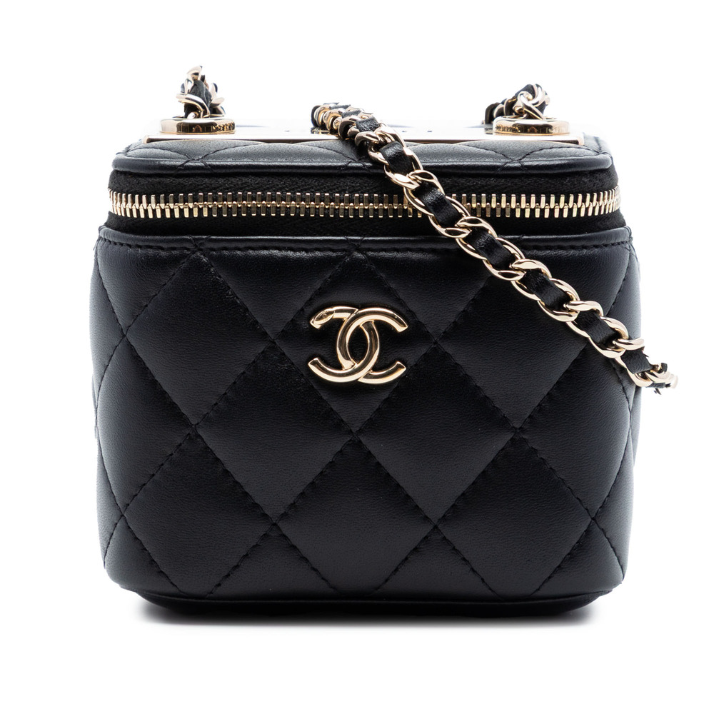 Pre-Loved Chanel Mini Quilted Lambskin Trendy CC Vanity Case